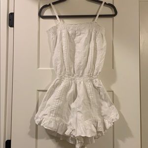 White Ruffle Embroidered Chelsea & Violet Romper